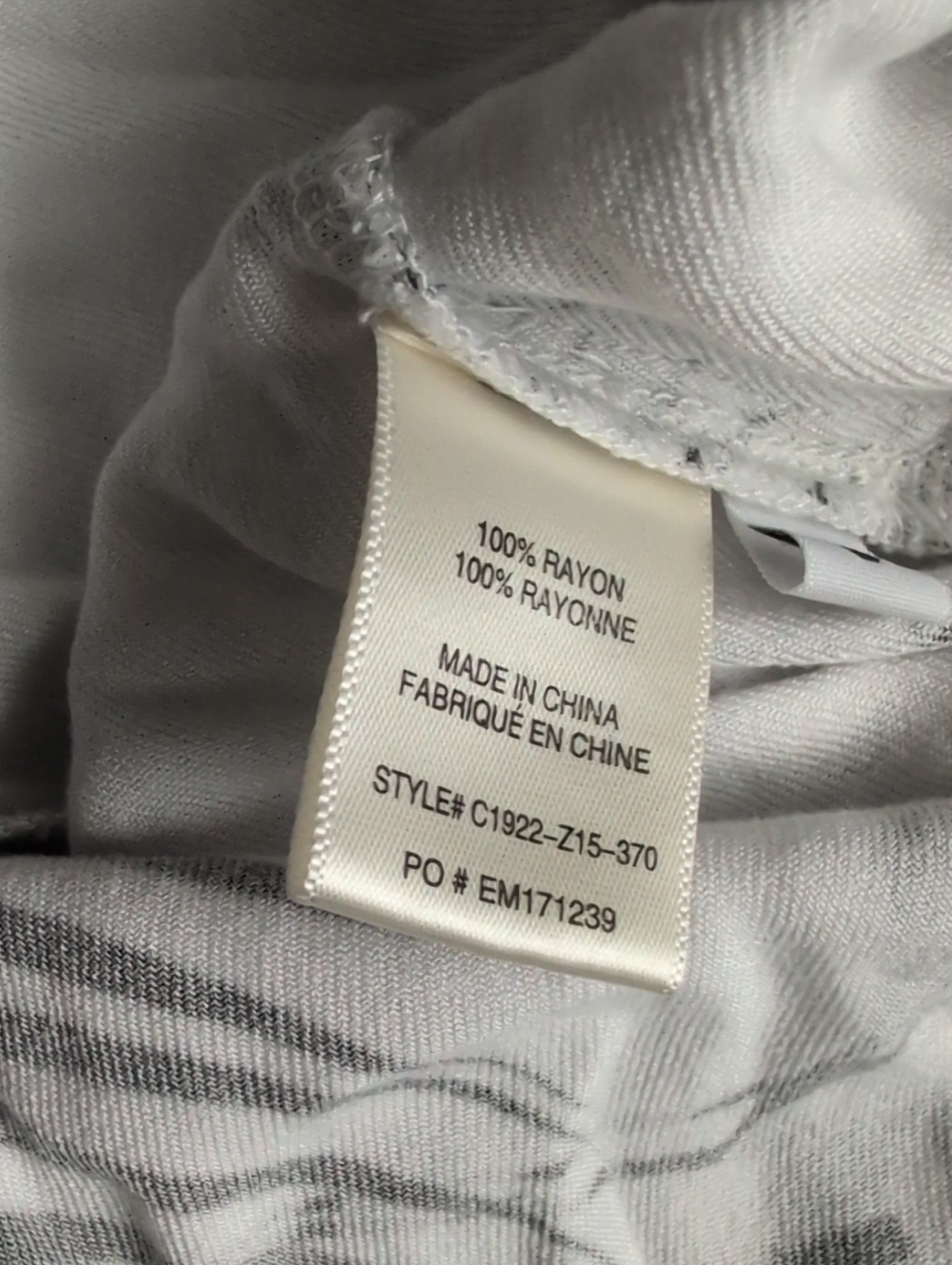 cloth & stone Gray and White Palm-Print Raw Edge Sleeveless Shirt Dress Small - Picture 9 of 11